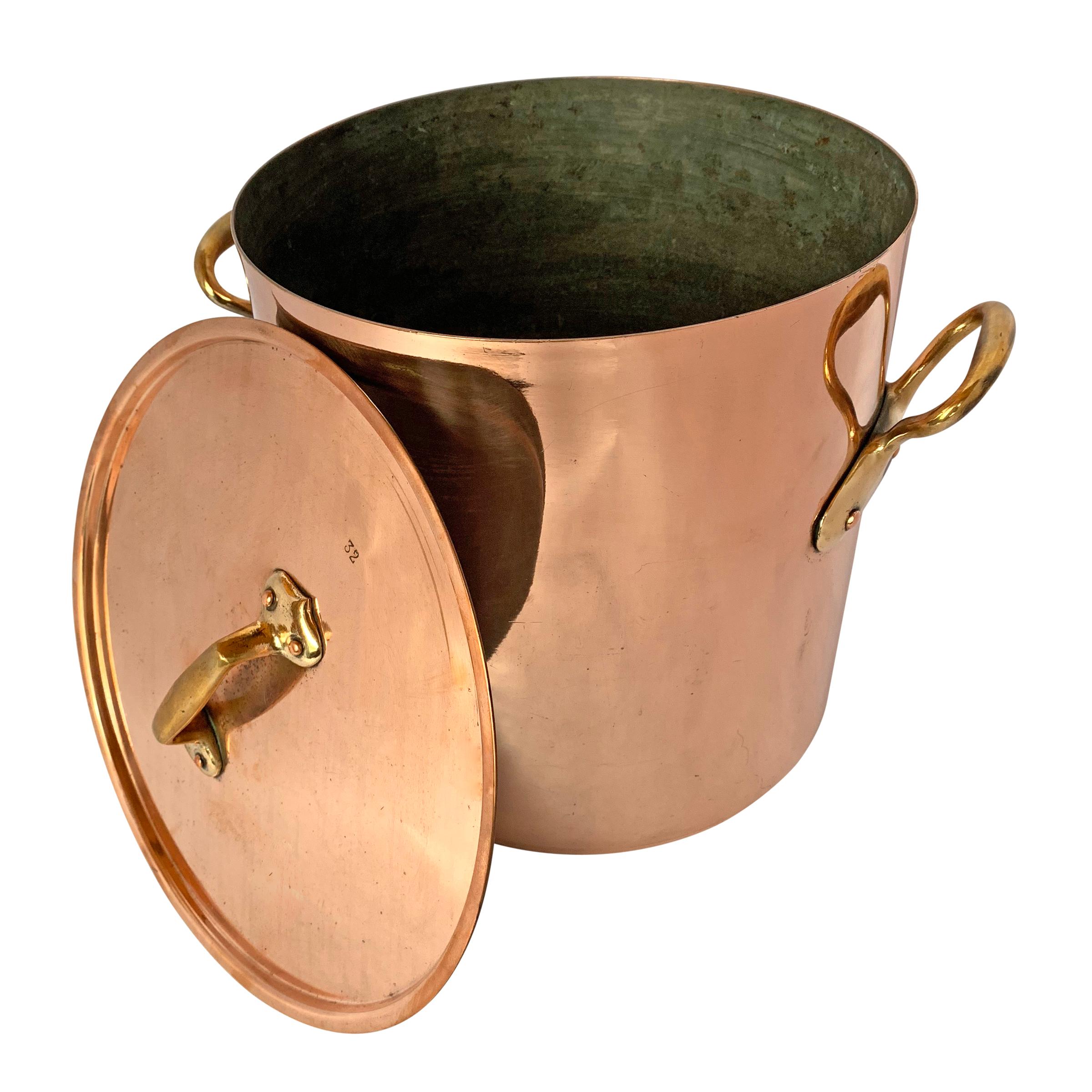 19th Century French Copper Stock Pot In Good Condition In Chicago, IL