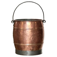 19th Century French Copper Water or Milk Bucket
