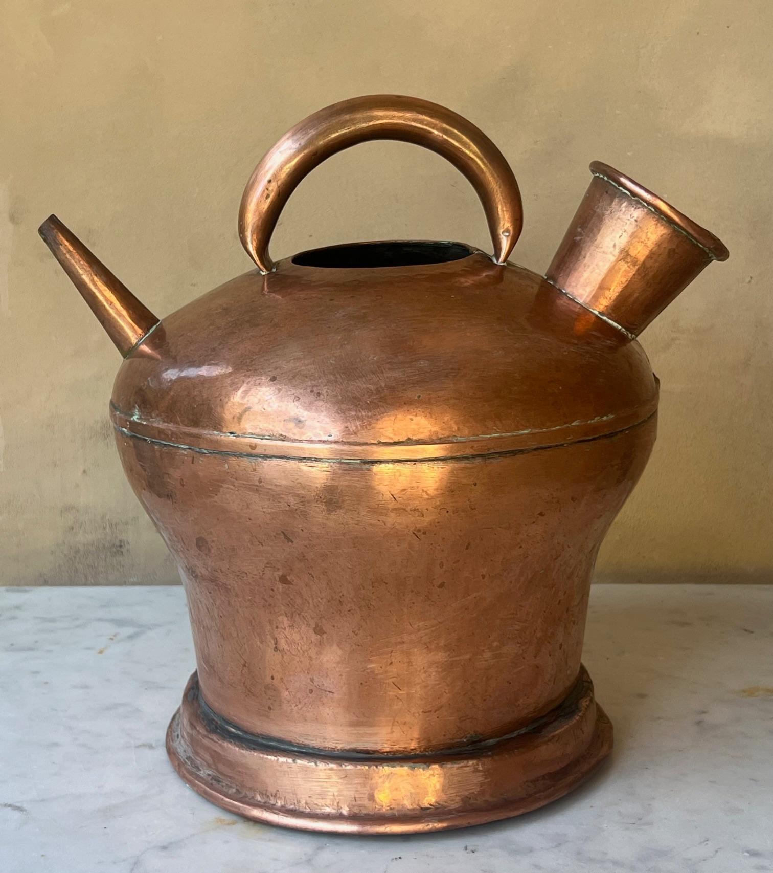 French Provincial 19th Century French Copper Watering Can For Sale