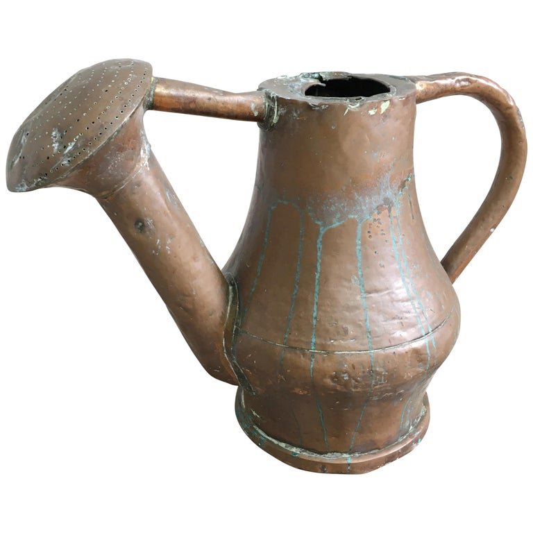 19th Century French Copper Watering Can For Sale at 1stdibs