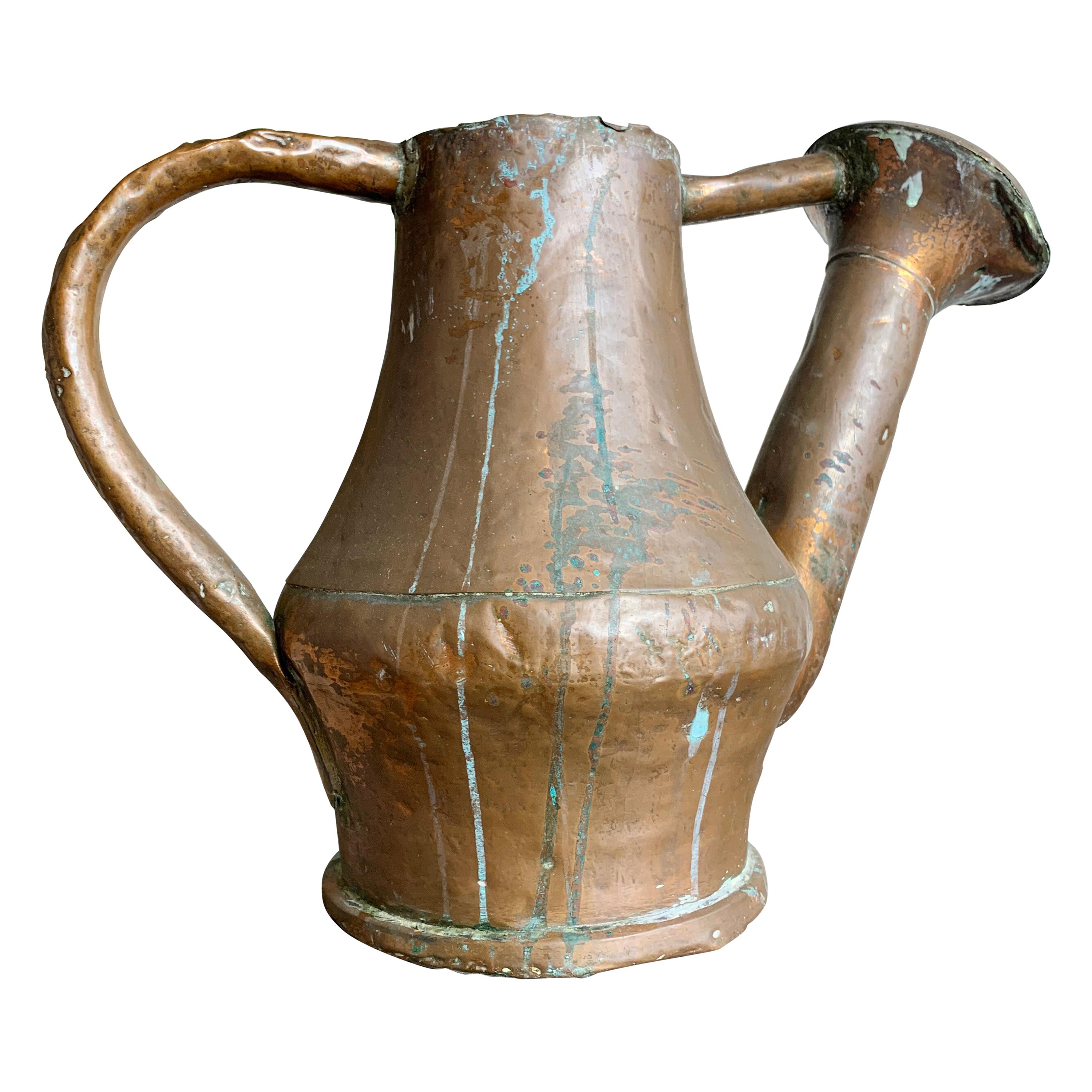 19th Century French Copper Watering Can For Sale