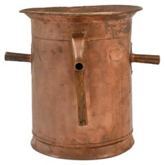 Caldero francés de cobre para vino del siglo XIX