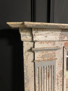 19th Century French Corinthian Column Mirror in Original Paint