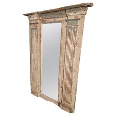 Antique 19th Century French Corinthian Column Mirror in Original Paint