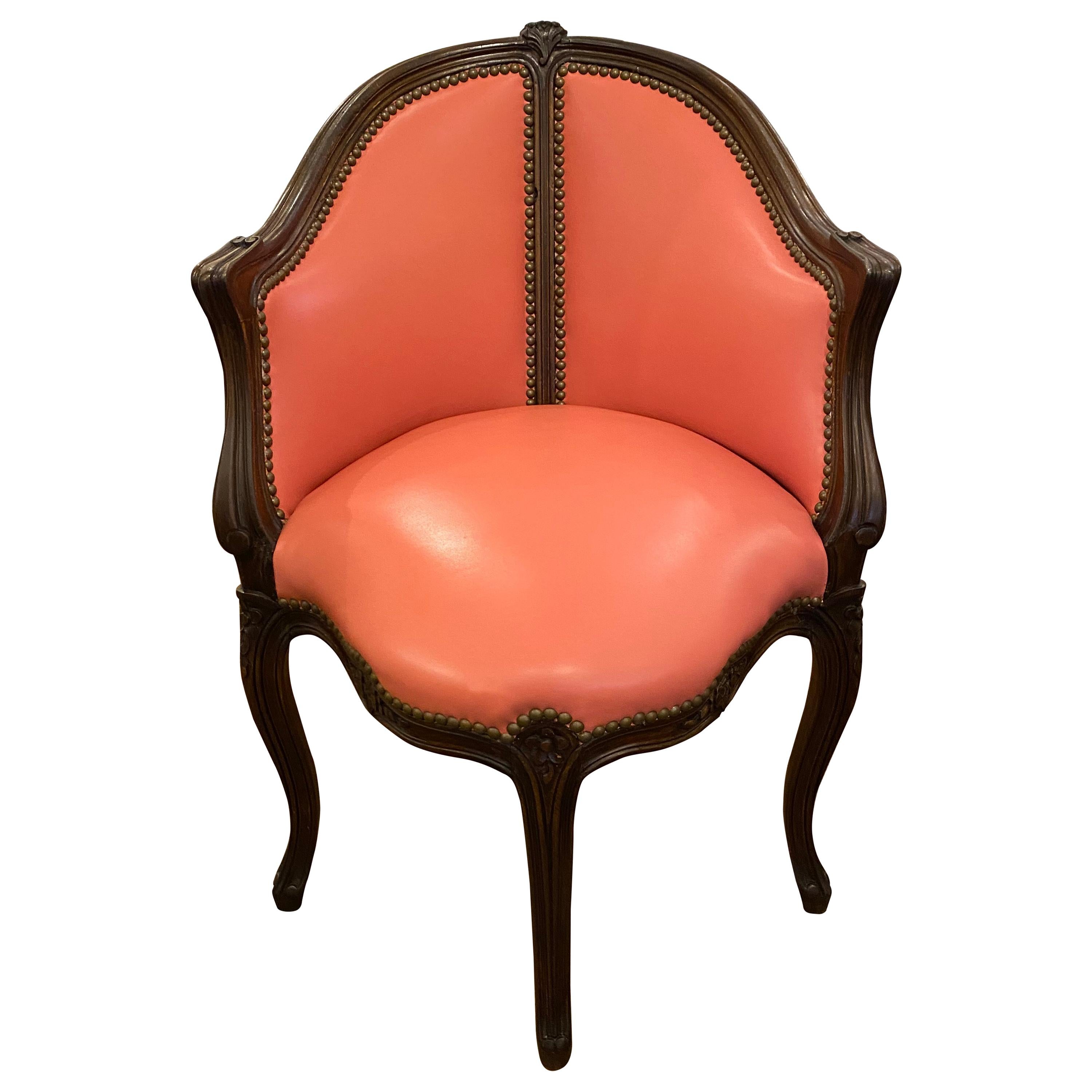 French Bobbin Wood and Cane Corner Chair at 1stDibs