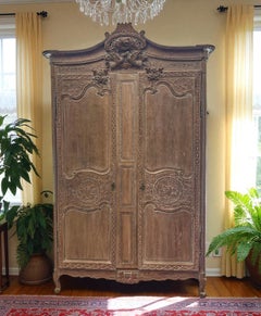 19th C French Country Armoire (Norman Style De Bayeux), Converted into a Dry Bar
