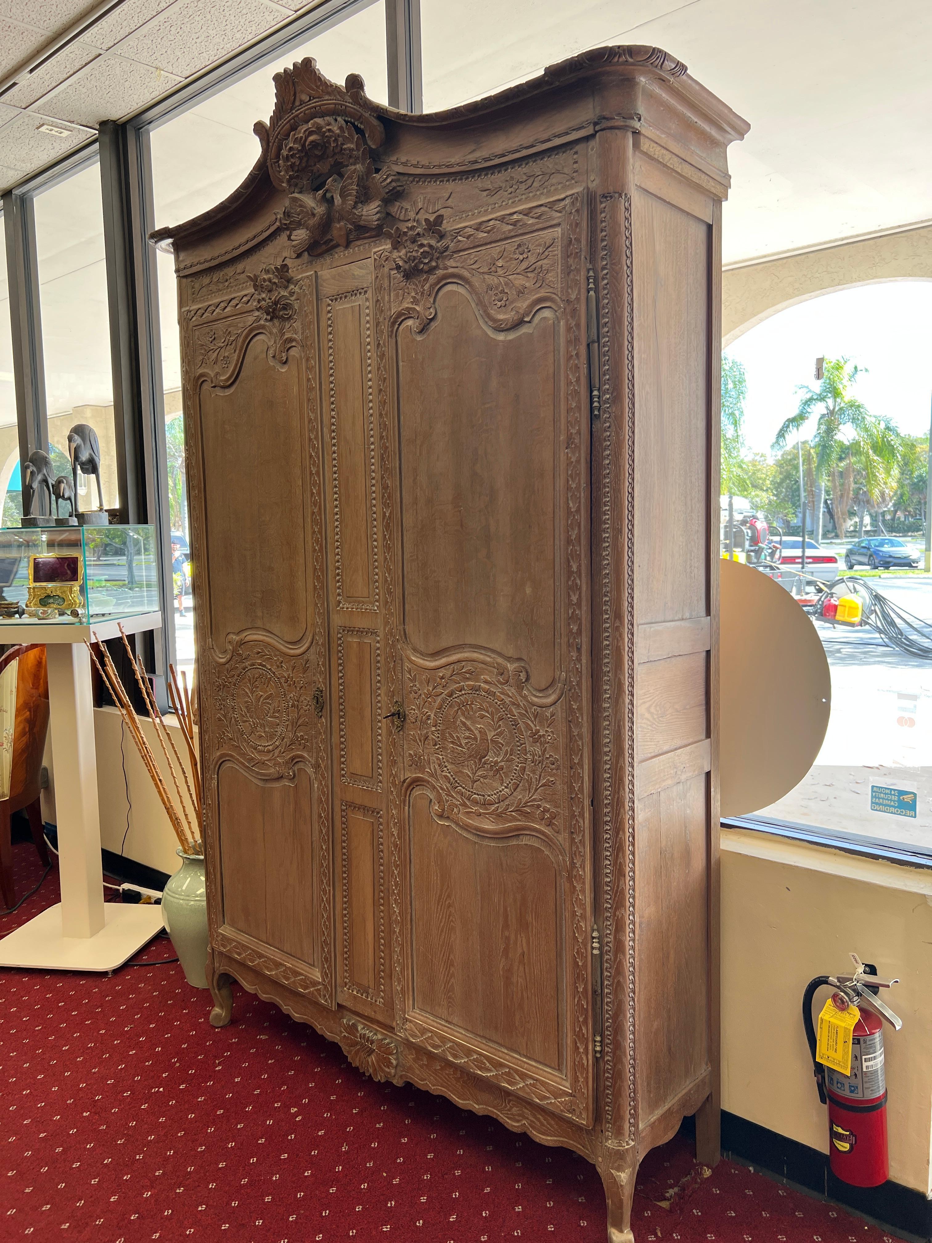 French Provincial 19th Century French Country Armoire in the Norman Style De Bayeux For Sale