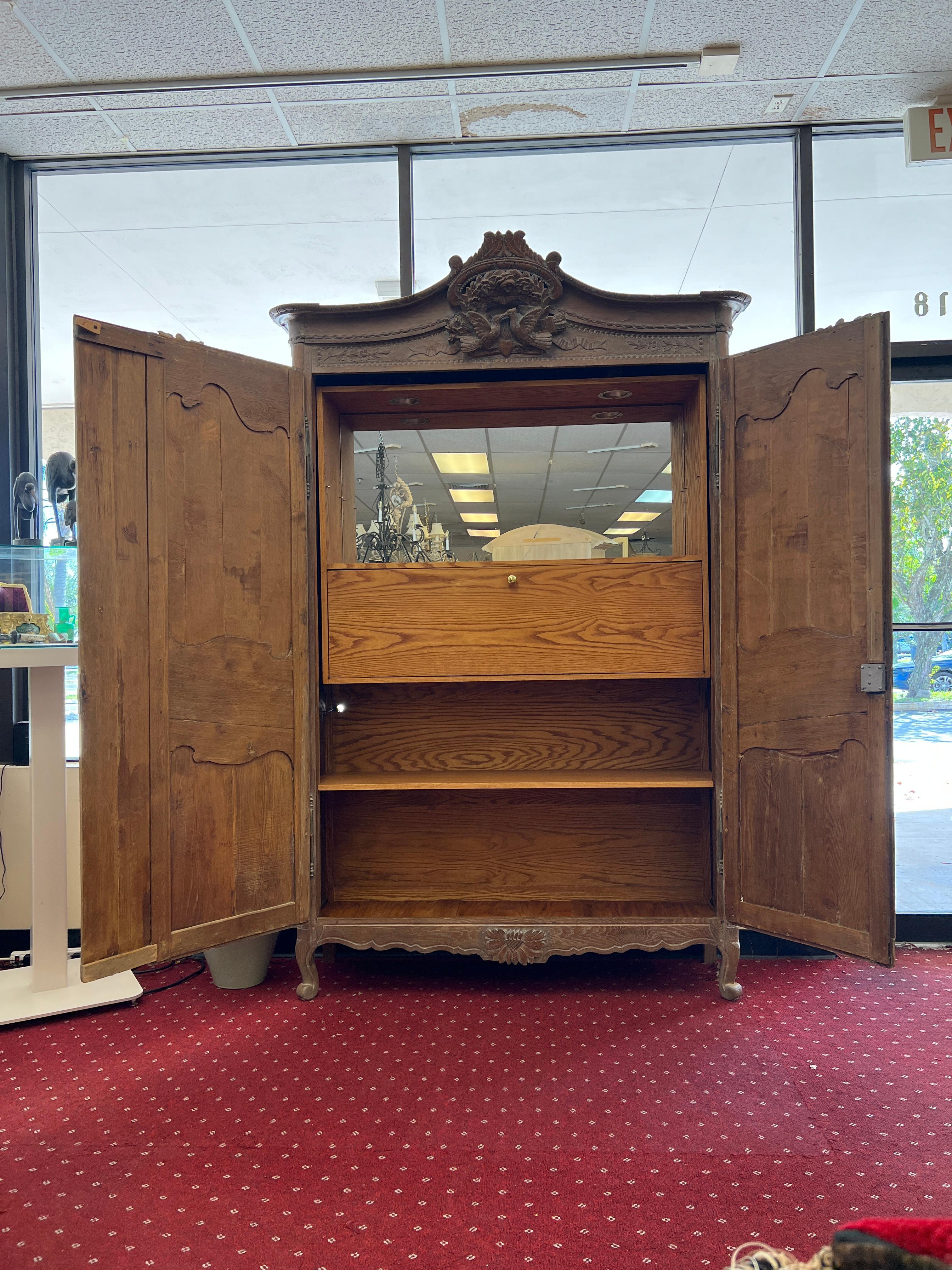Hand-Crafted 19th Century French Country Armoire in the Norman Style De Bayeux For Sale