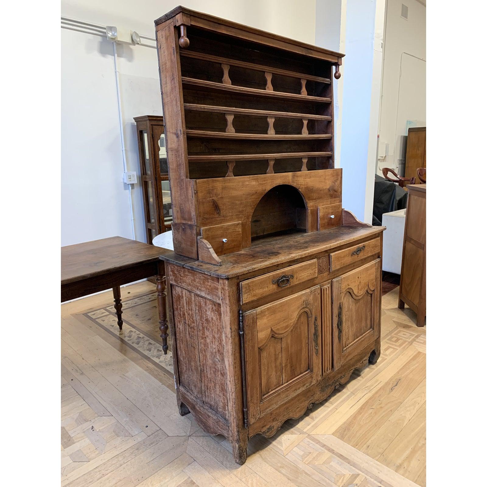 Wood 19th Century French Country Buffet / Hutch For Sale