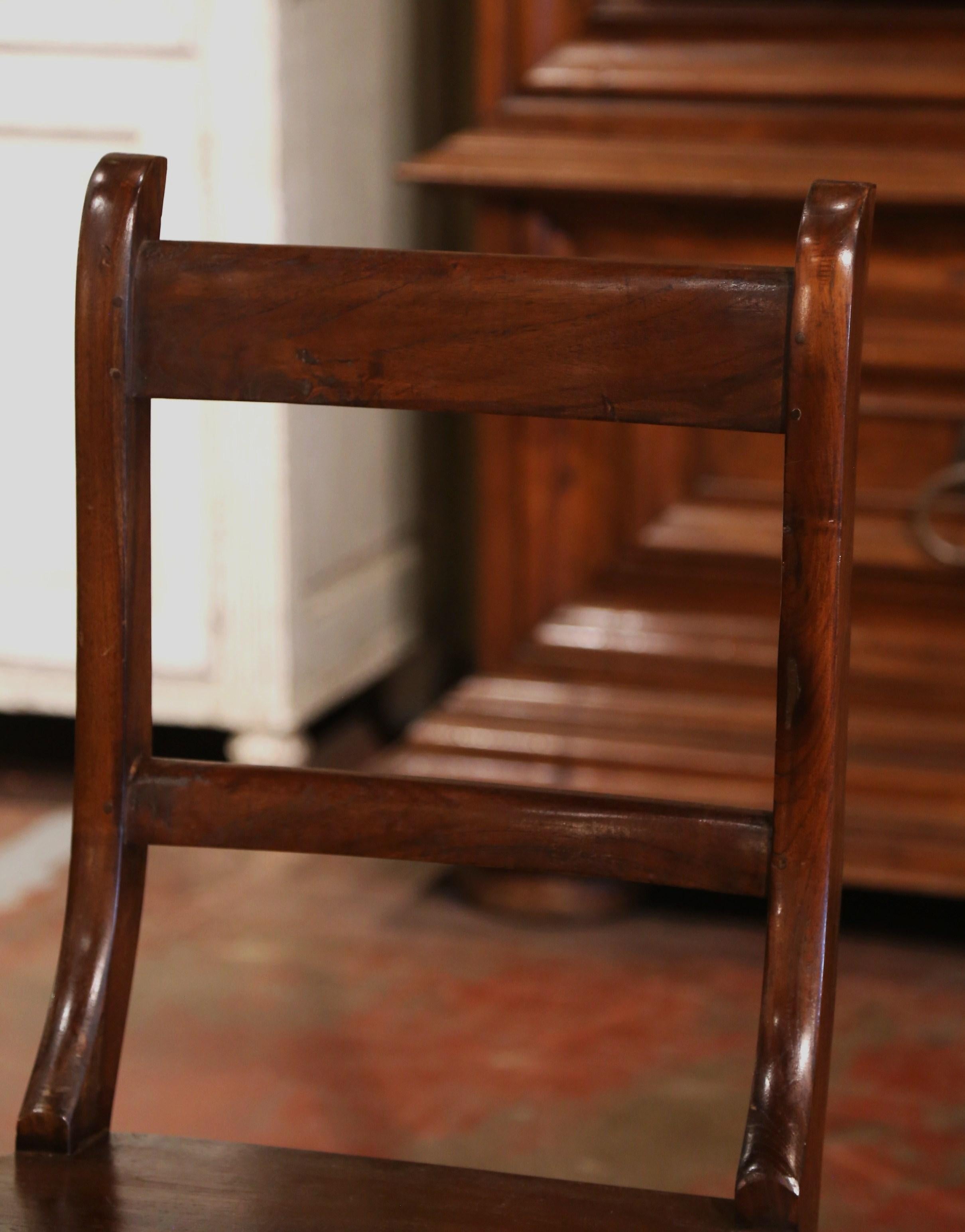 Hand-Carved 19th Century French Country Carved Oak Metamorphic Folding Chair Step Ladder