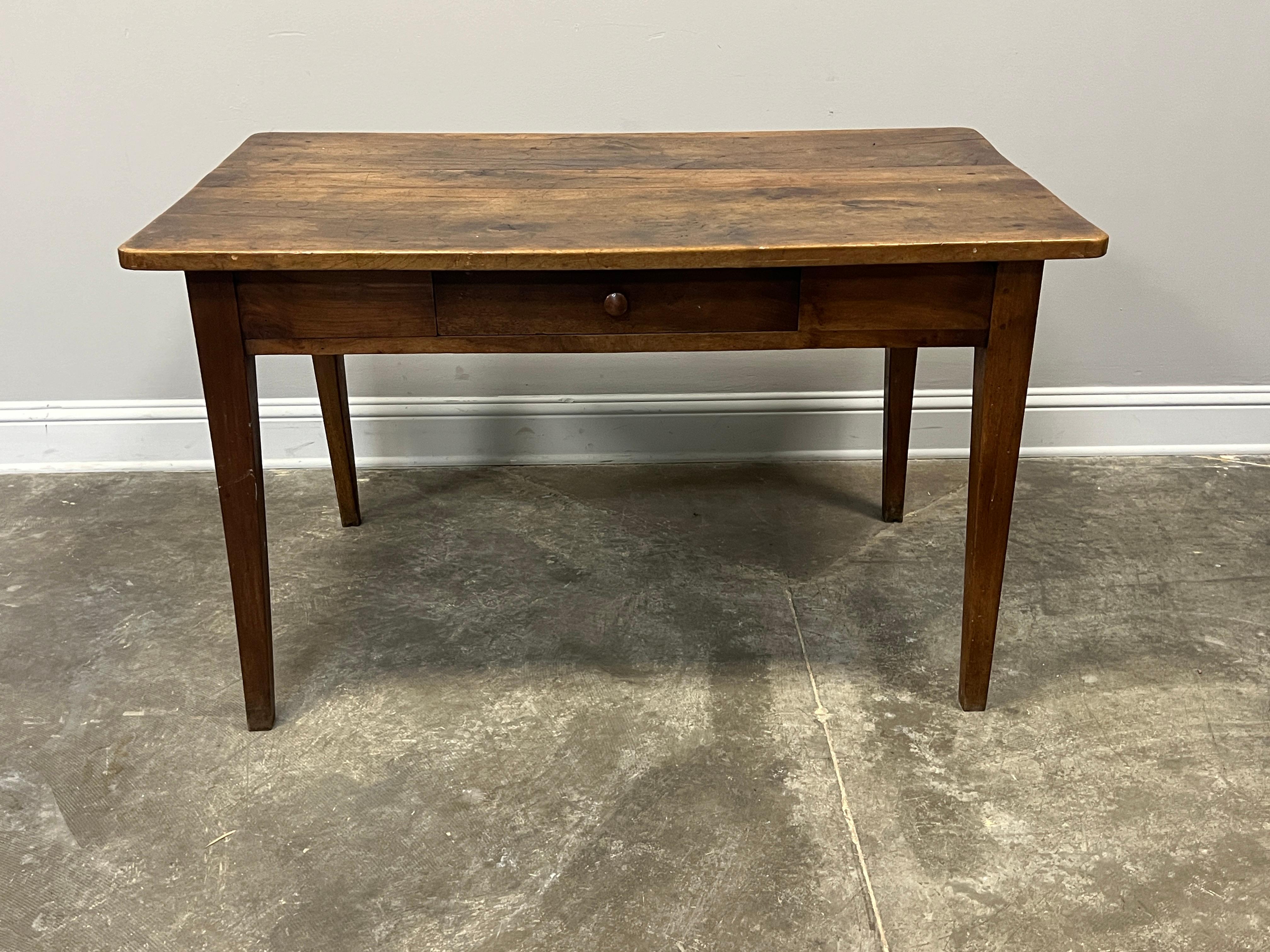 Stained 19th Century French Country Farm Table or Writing Desk