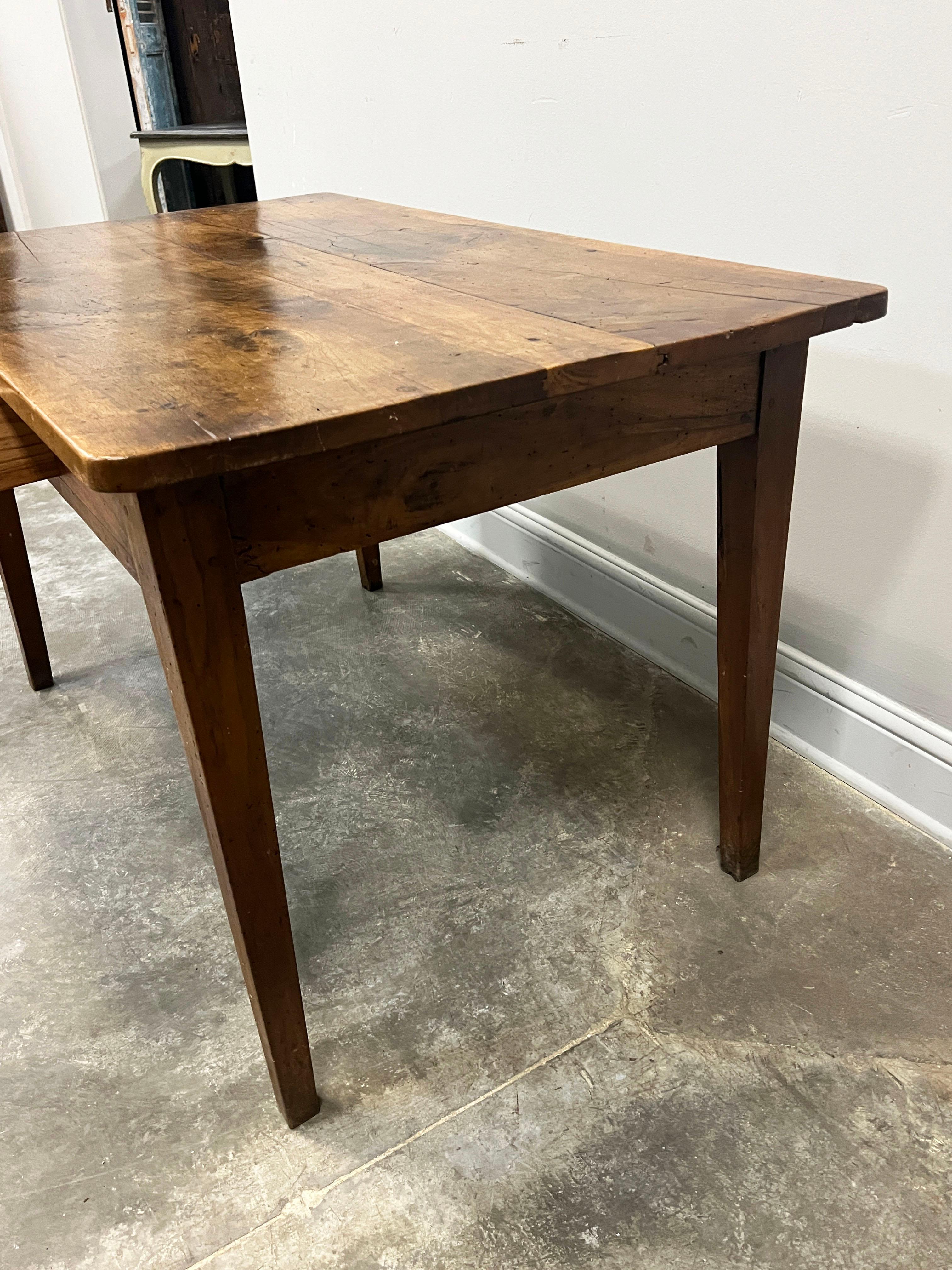 Walnut 19th Century French Country Farm Table or Writing Desk