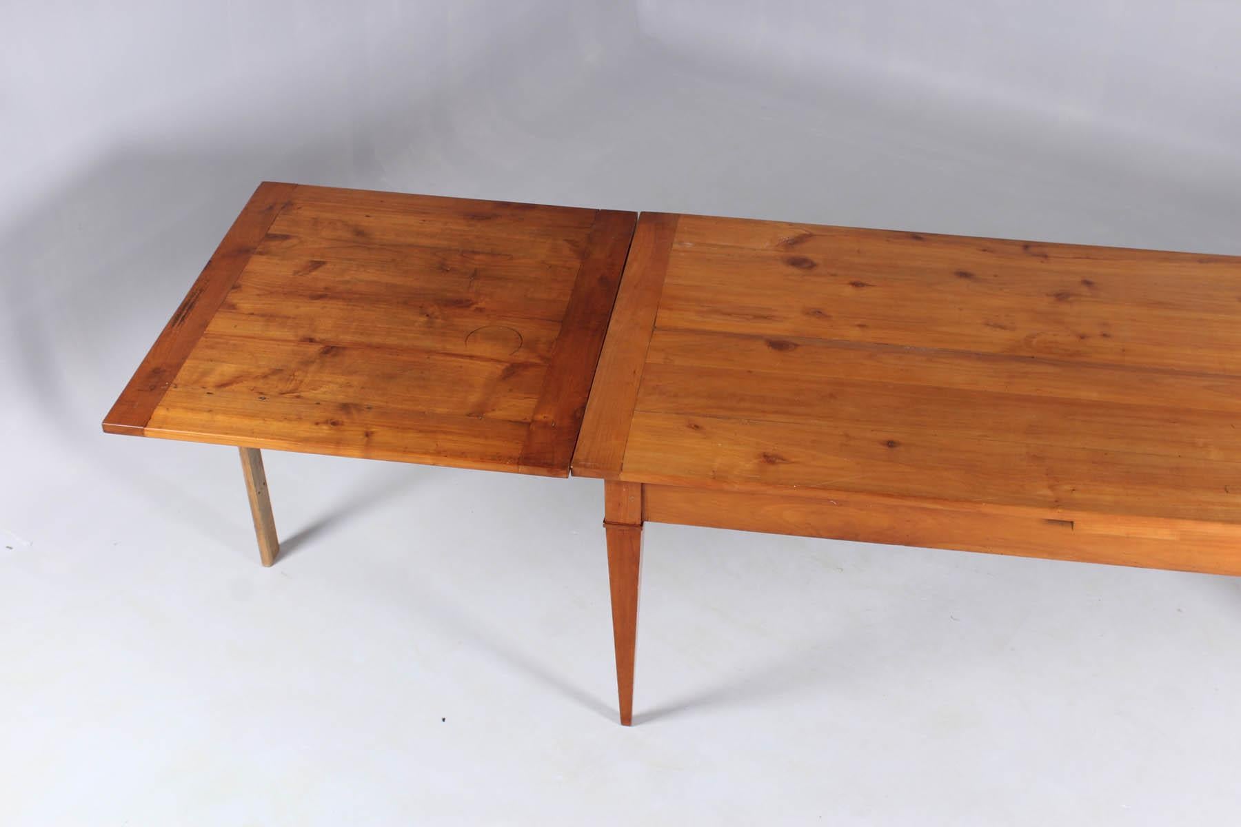 19th Century French Country House Table, 12-14 Persons, Solid Cherry, circa 1850 2