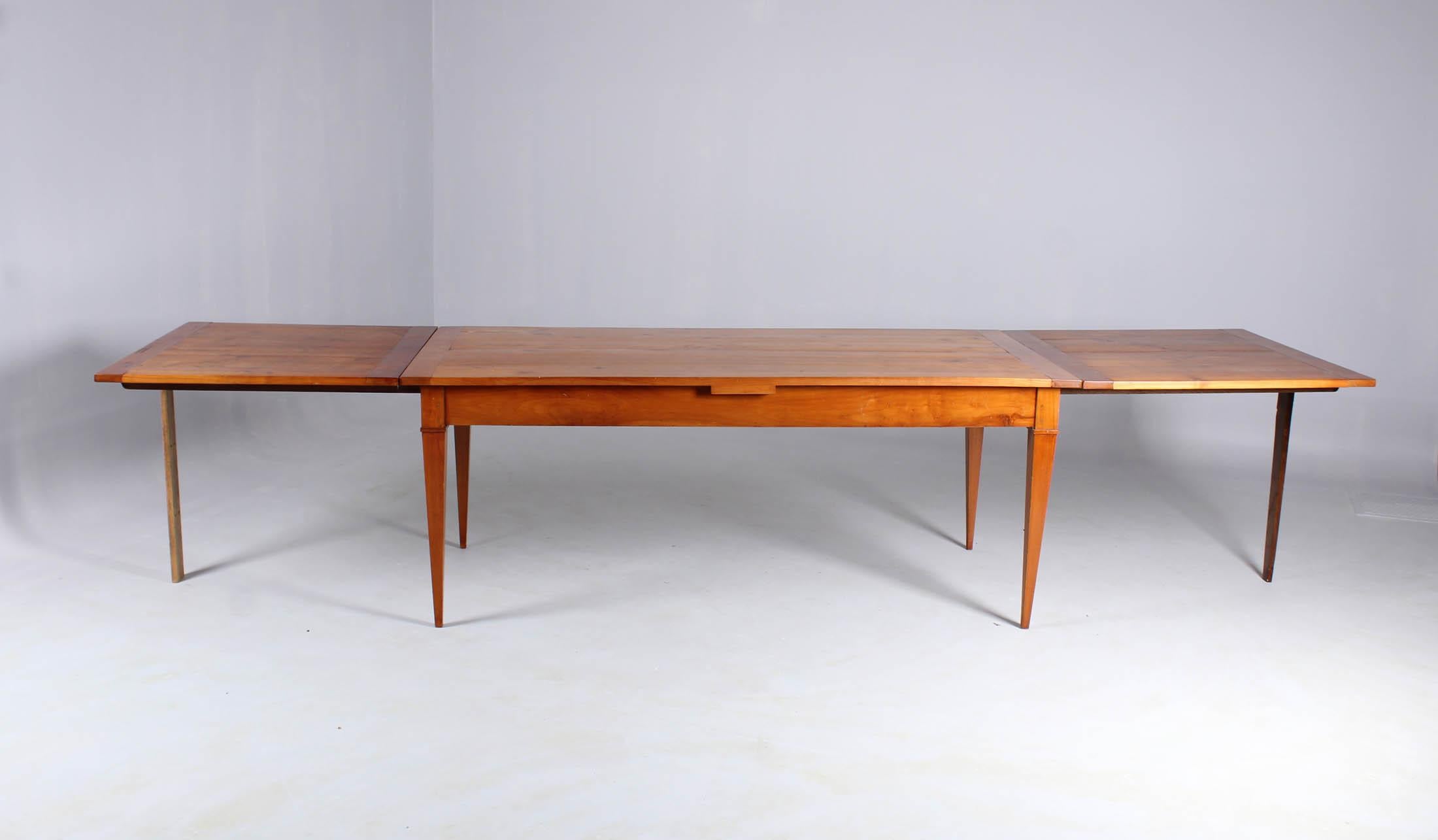 19th Century French Country House Table, 12-14 Persons, Solid Cherry, circa 1850 3