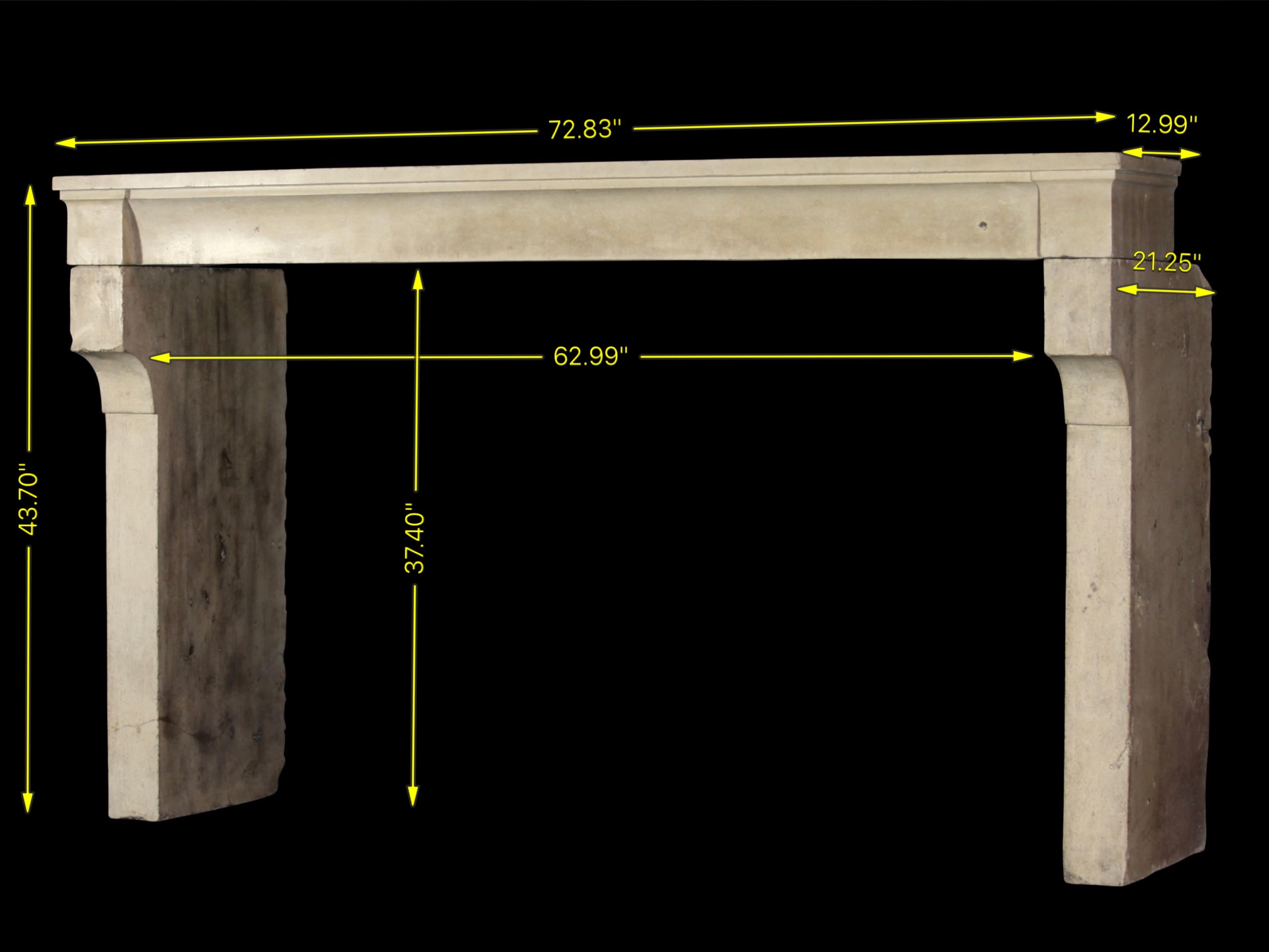 19. Jahrhundert Französisch Land Kalkstein antiken Kamin Mantel im Angebot 6
