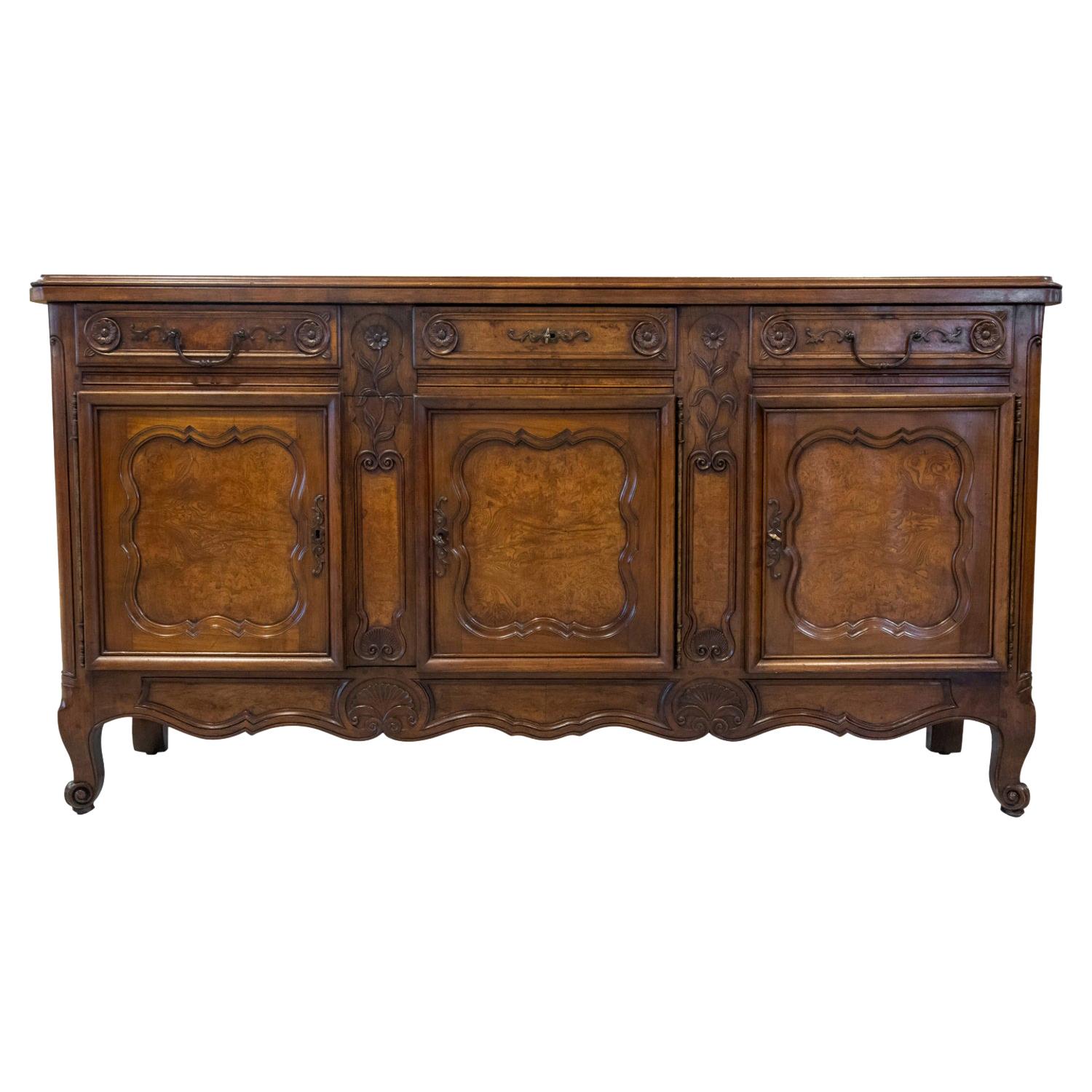 19th Century French Country Louis XV Style Bressan Enfilade Buffet