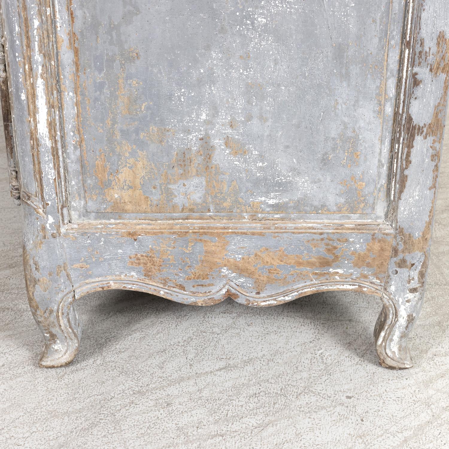 19th Century French Country Louis XV Style Painted Chateau Buffet Deux Corps 13