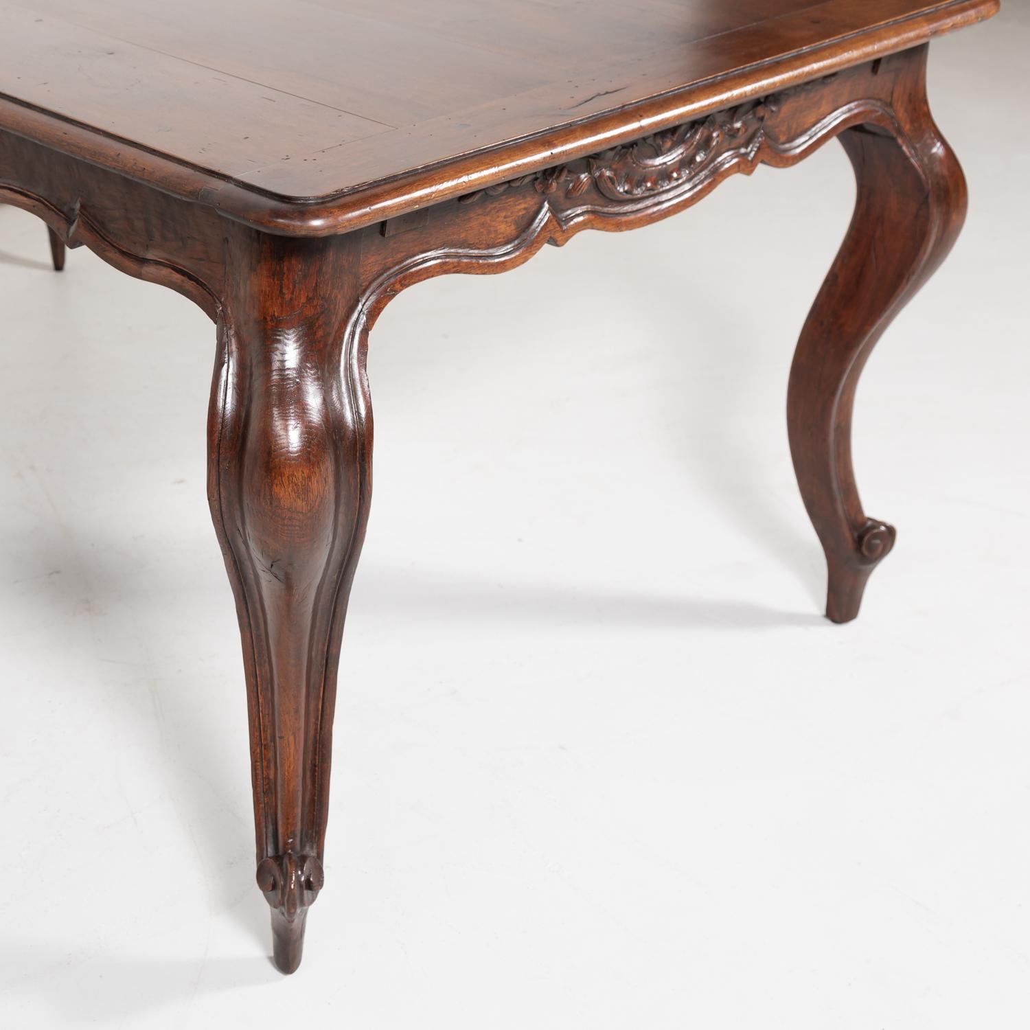 19th Century French Country Louis XV Style Walnut Farm Table 6