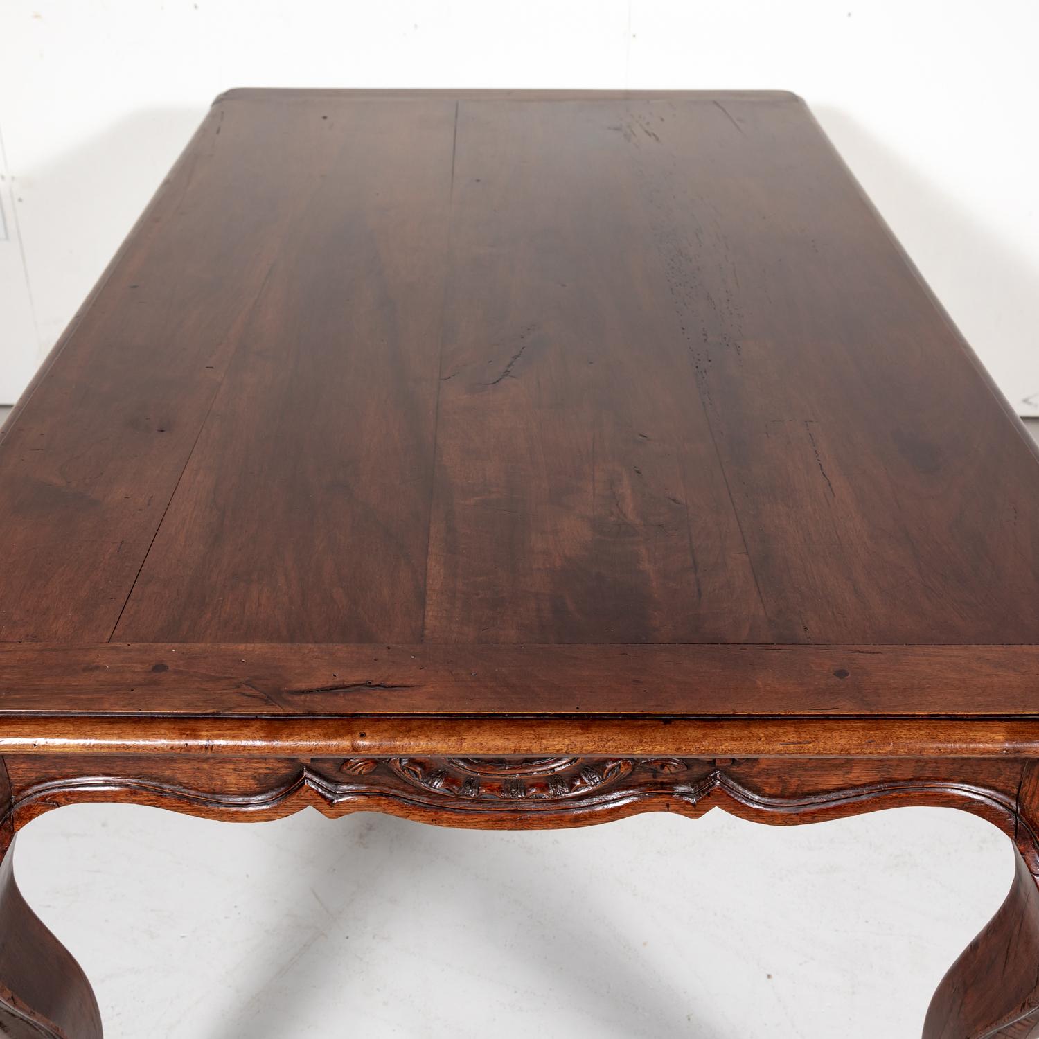 19th Century French Country Louis XV Style Walnut Farm Table 8