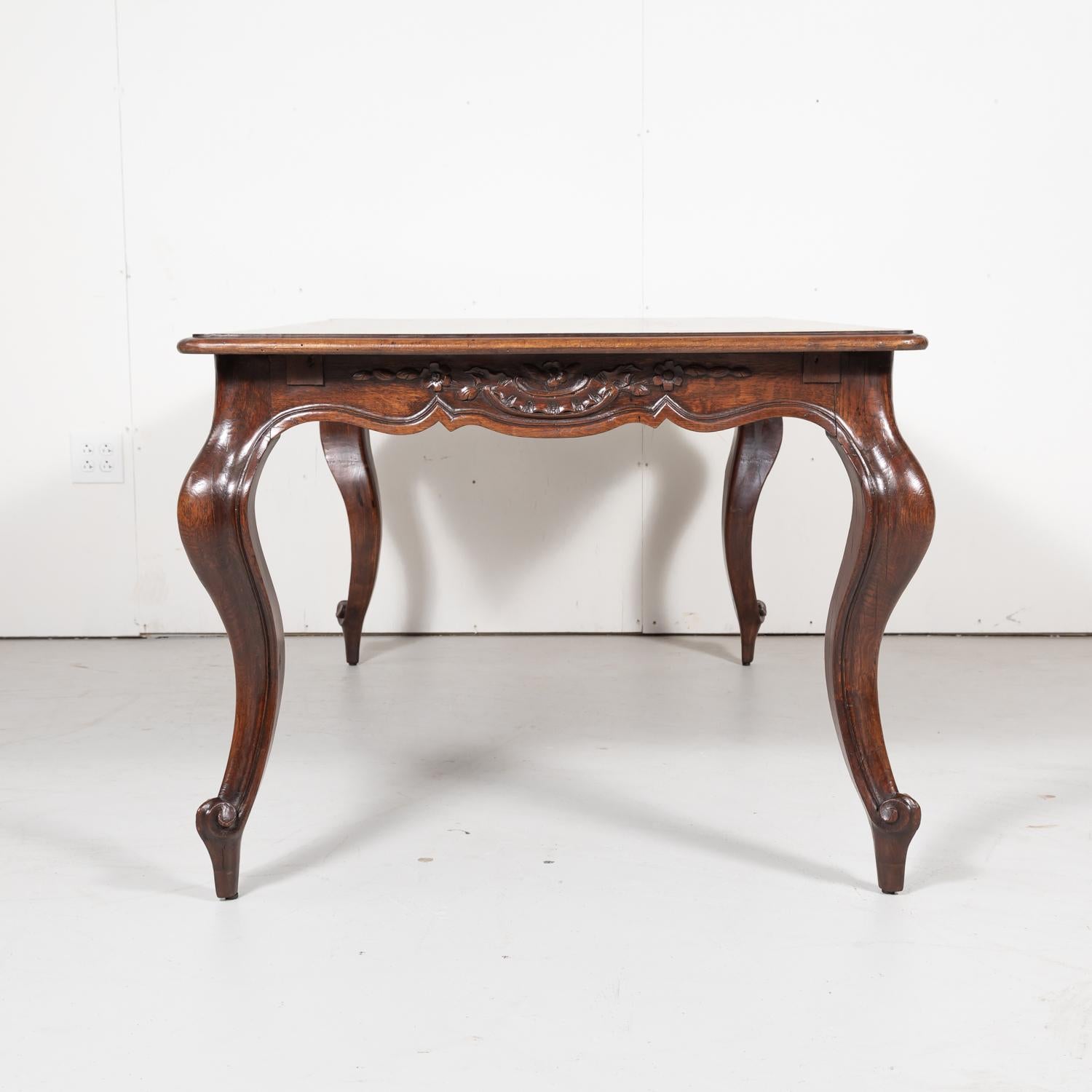 19th Century French Country Louis XV Style Walnut Farm Table 11