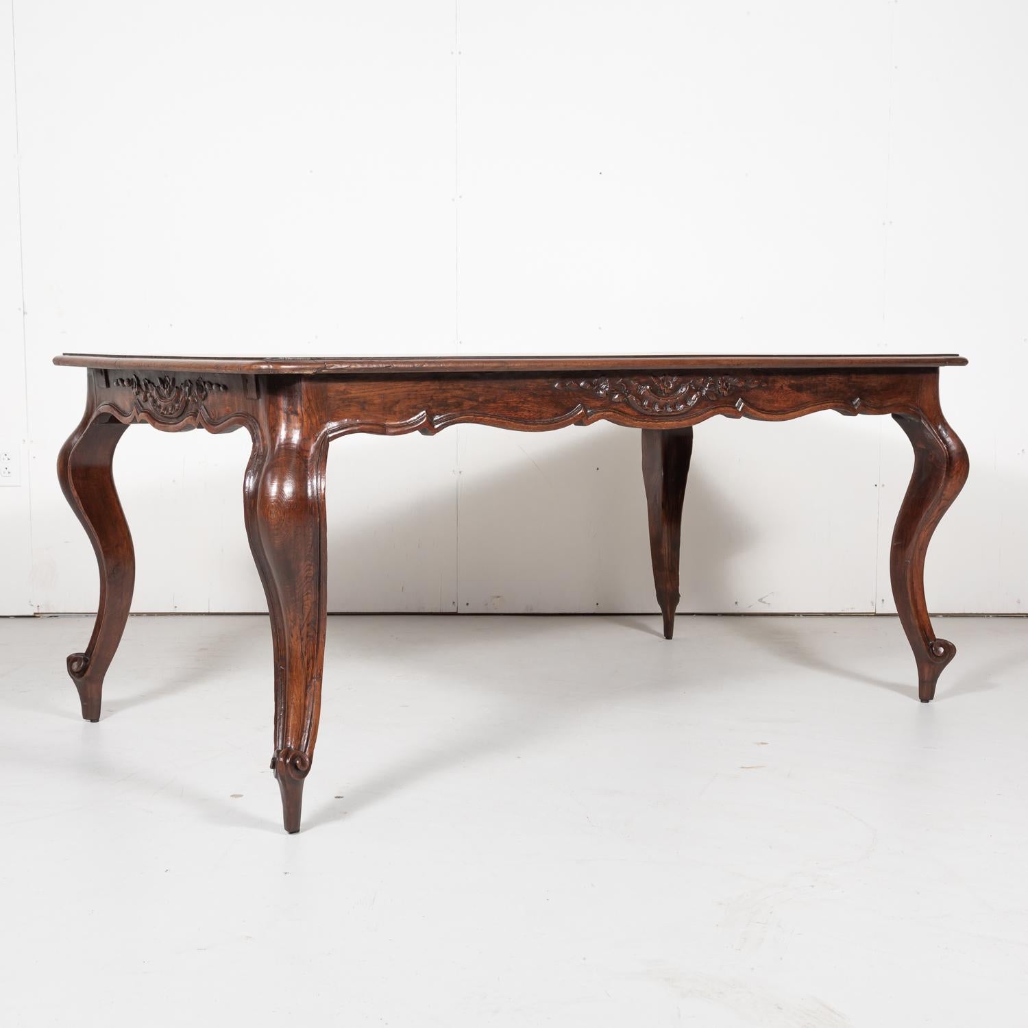 Late 19th Century 19th Century French Country Louis XV Style Walnut Farm Table