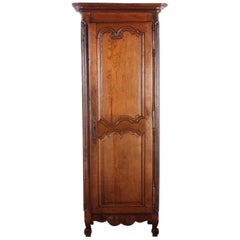 19th Century French Country Oak 'Bonnetiere' or Single-Door Armoire