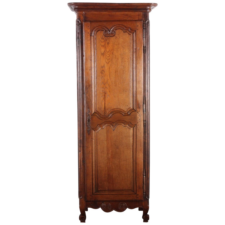 19th Century French Country Oak 'Bonnetiere' or Single-Door Armoire at  1stDibs | single door armoire