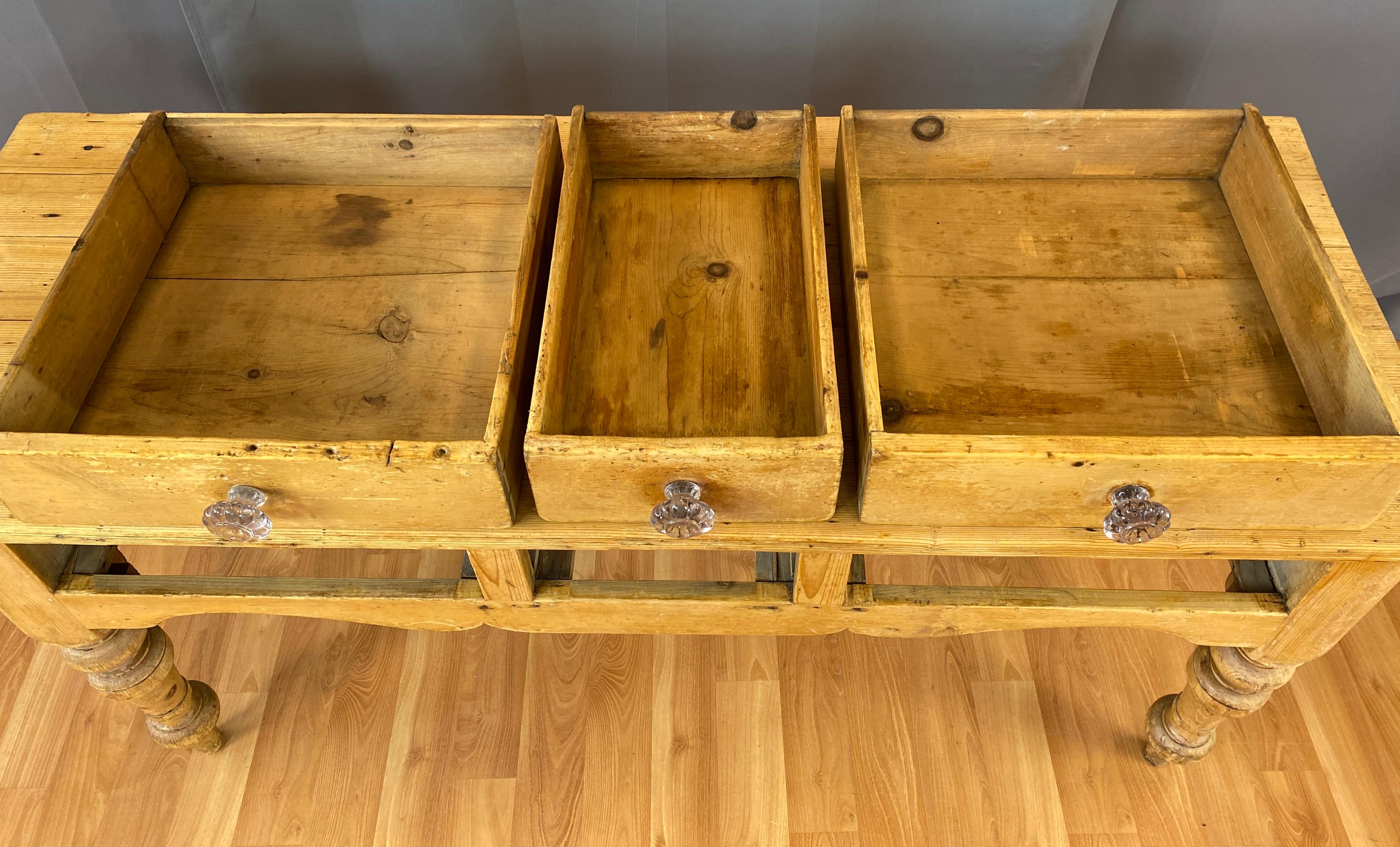 19th Century French Country Pine Farmhouse Table 15