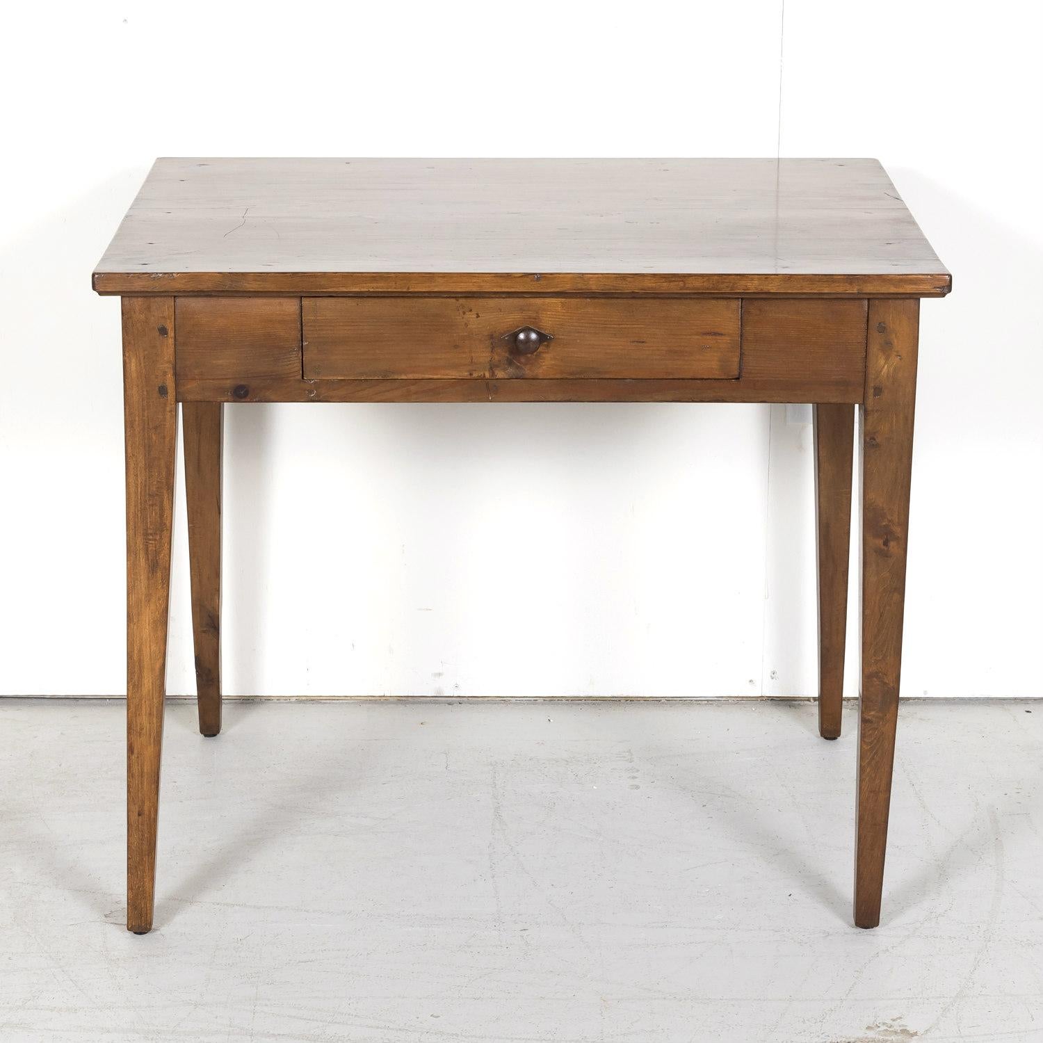 Pine 19th Century French Country Side Table or Work Table