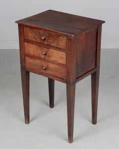 19th Century French Country Walnut Side Table or Nightstand