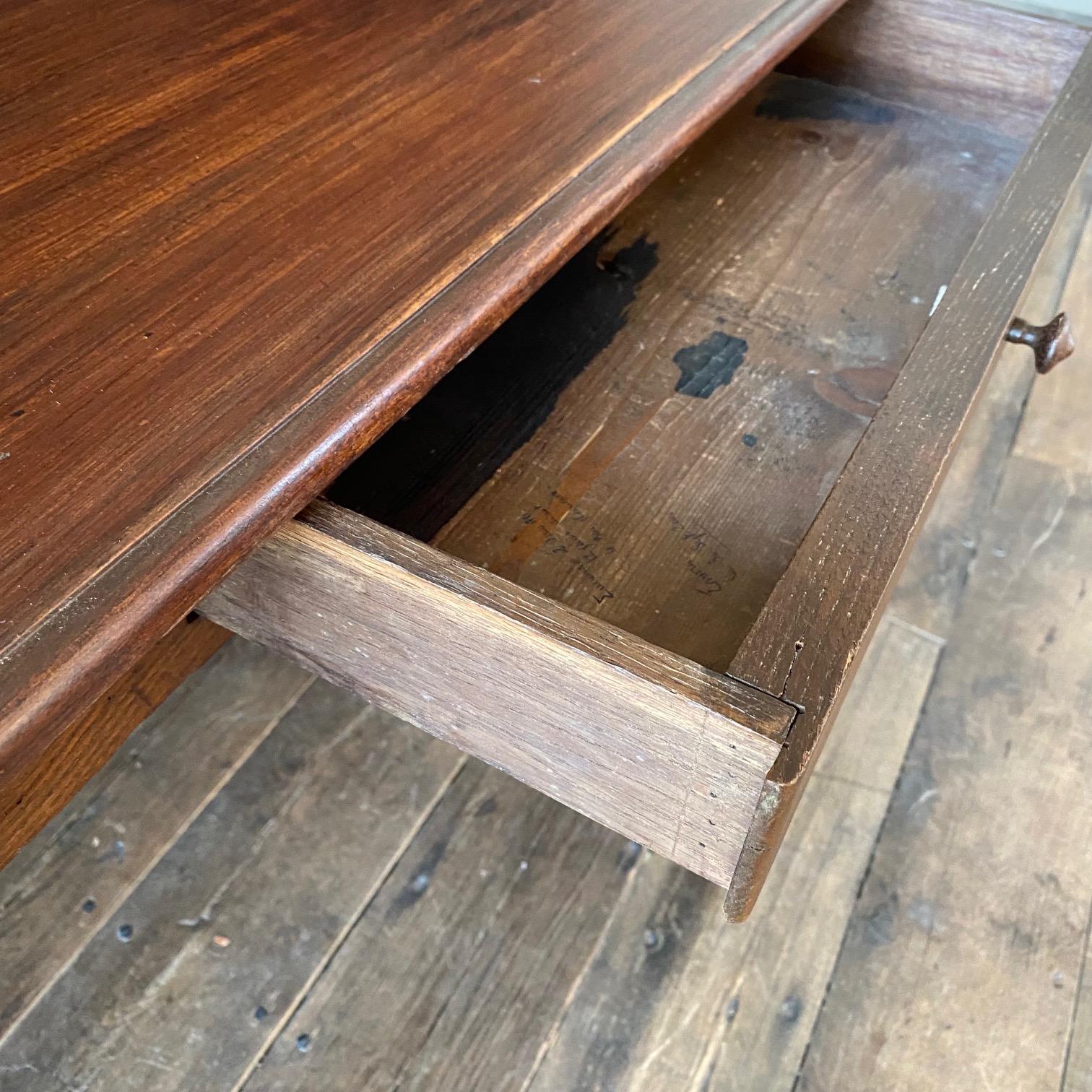 19th Century French Country Writing Table Desk or Side Table with Hoof Feet In Good Condition In Hopewell, NJ