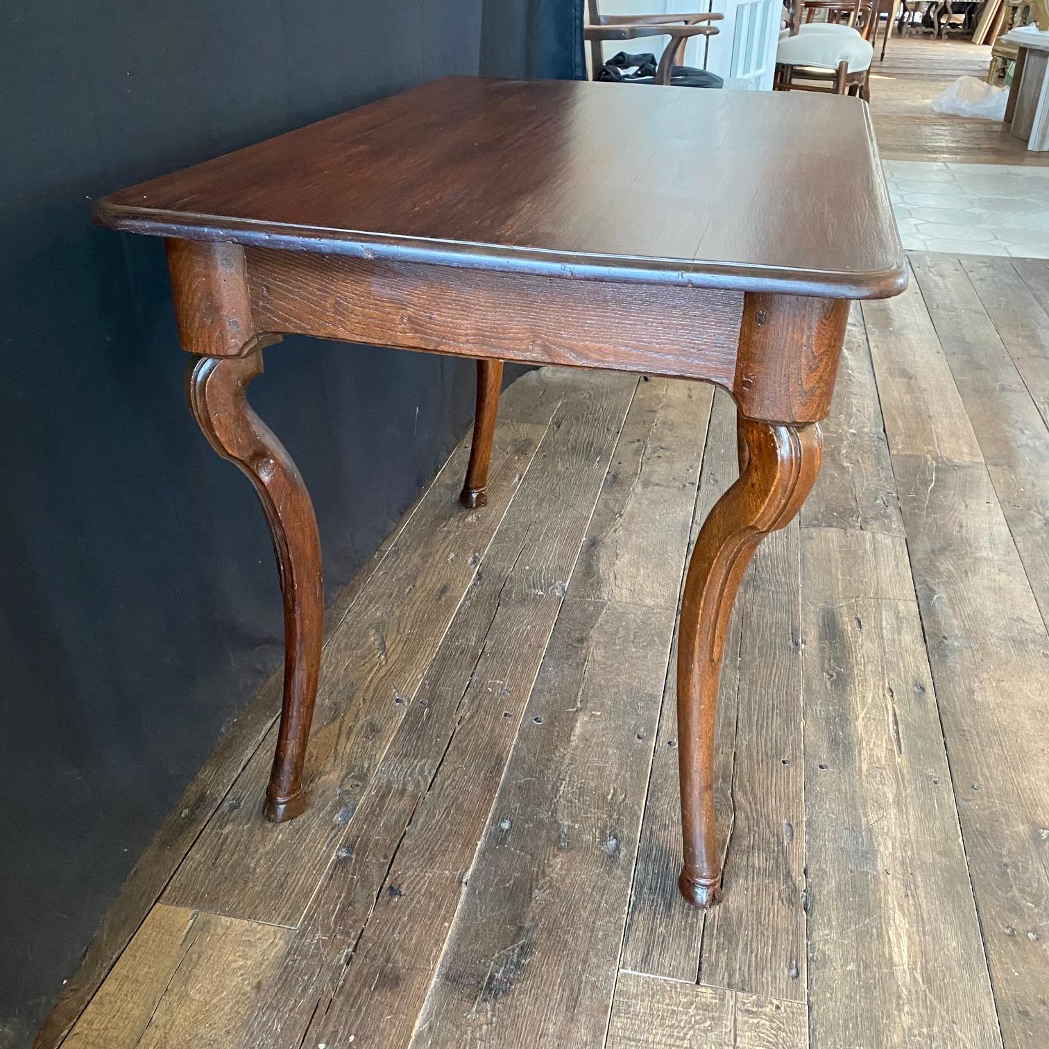 Walnut 19th Century French Country Writing Table Desk or Side Table with Hoof Feet