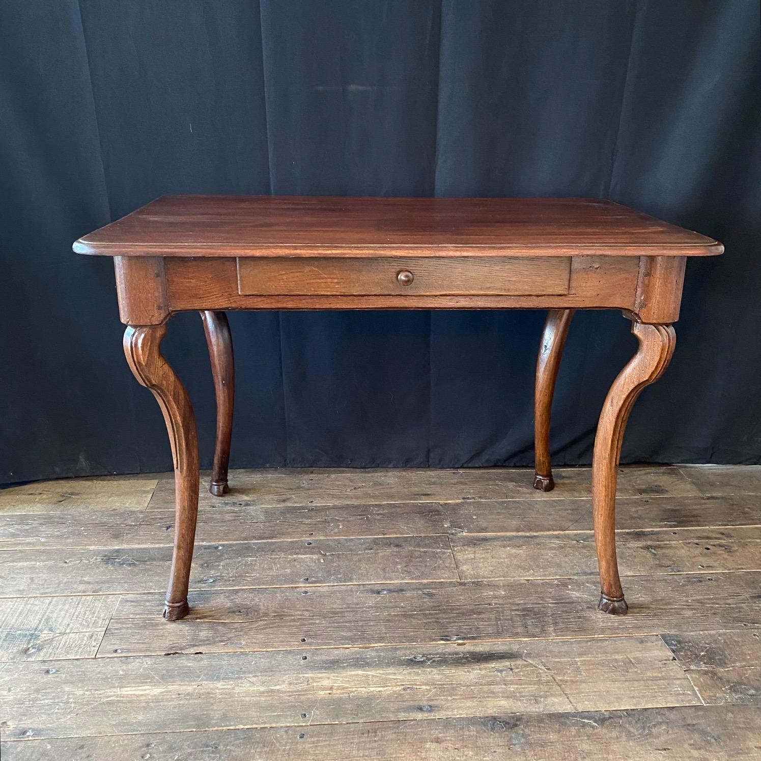 19th Century French Country Writing Table Desk or Side Table with Hoof Feet 4