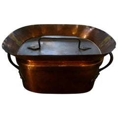 19th Century French Covered Copper Pan