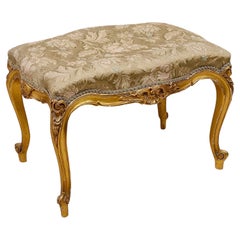 19th Century French Craved Giltwood Stool
