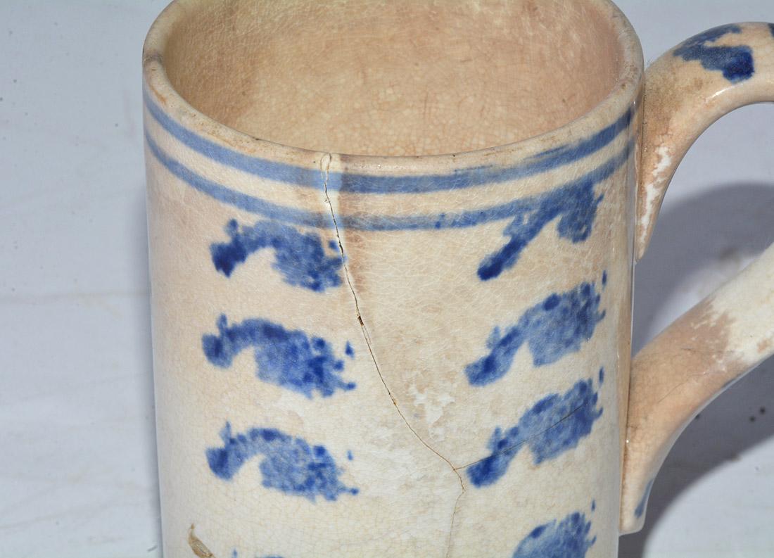 Pottery 19th Century French Creamware Mug For Sale