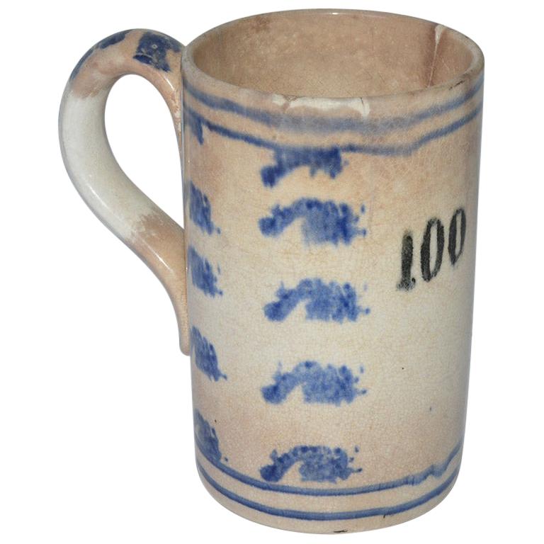 19th Century French Creamware Mug For Sale