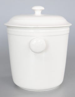 19th Century French Creil Et Montereau White Ironstone Lidded Ice Bucket