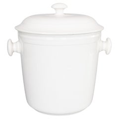 19th Century French Creil Et Montereau White Ironstone Lidded Ice Bucket