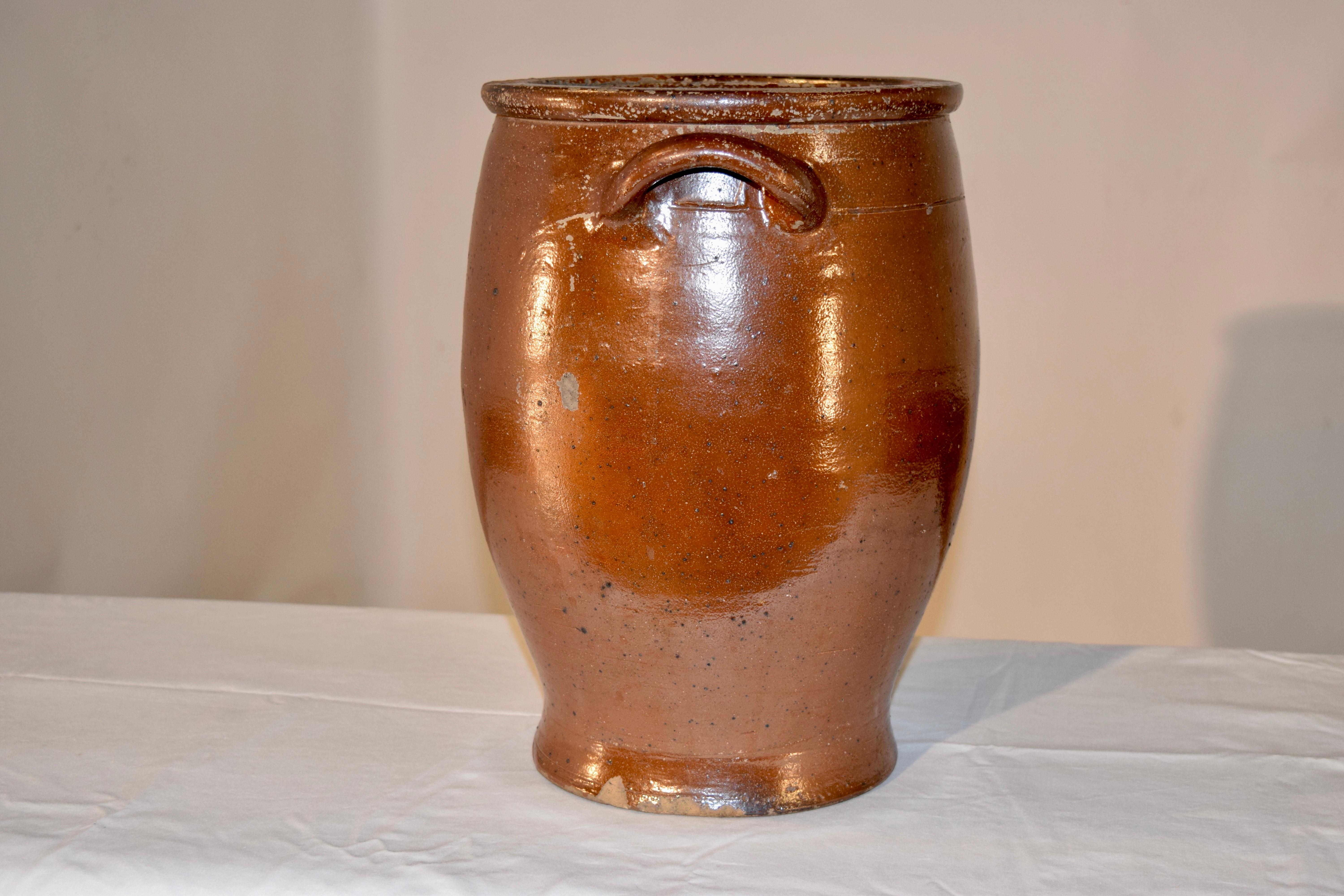 19th Century French Crock In Good Condition In High Point, NC