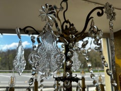 19th century French Crystal and Bronze Chandelier, 1880s