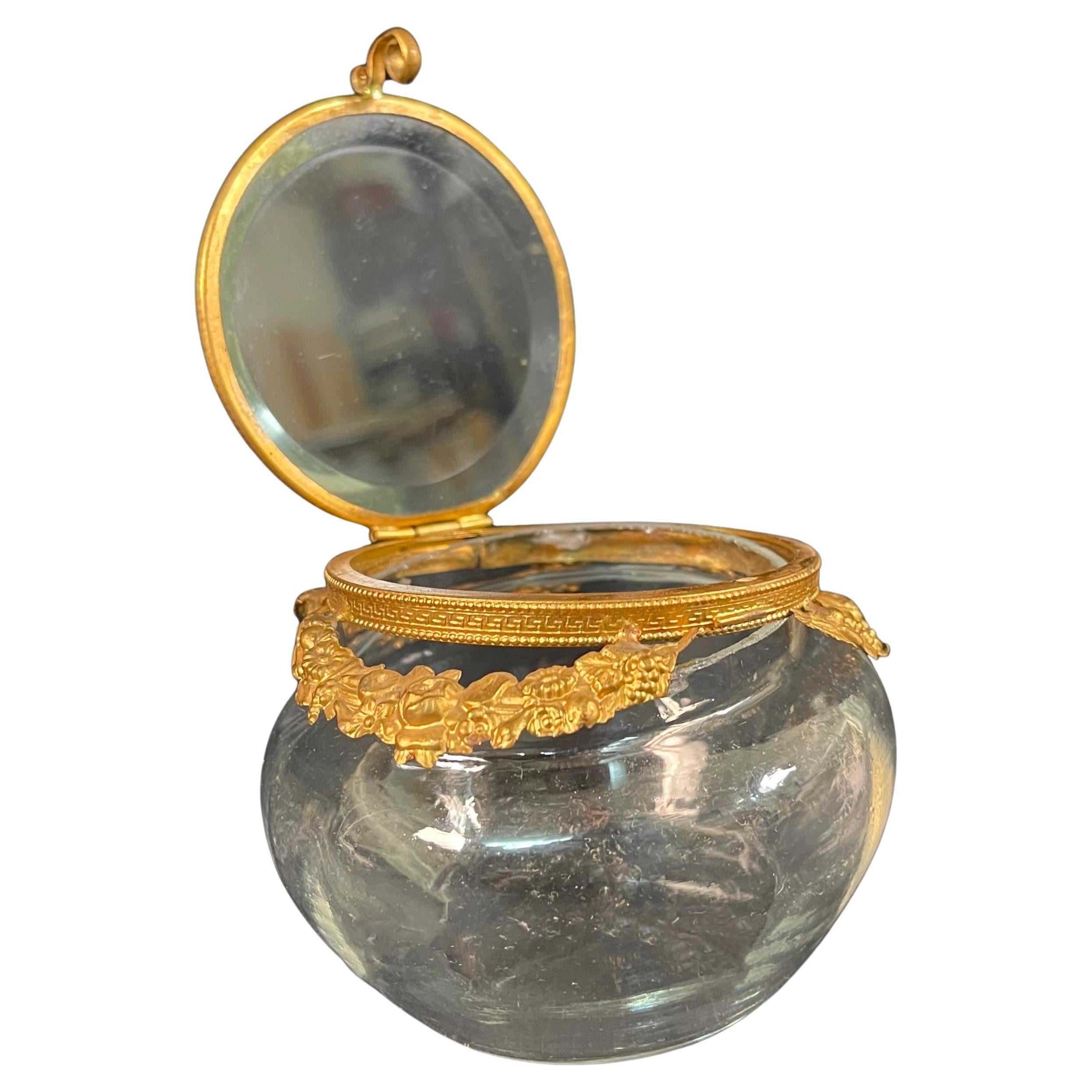 19th Century French Crystal and Bronze Vase For Sale