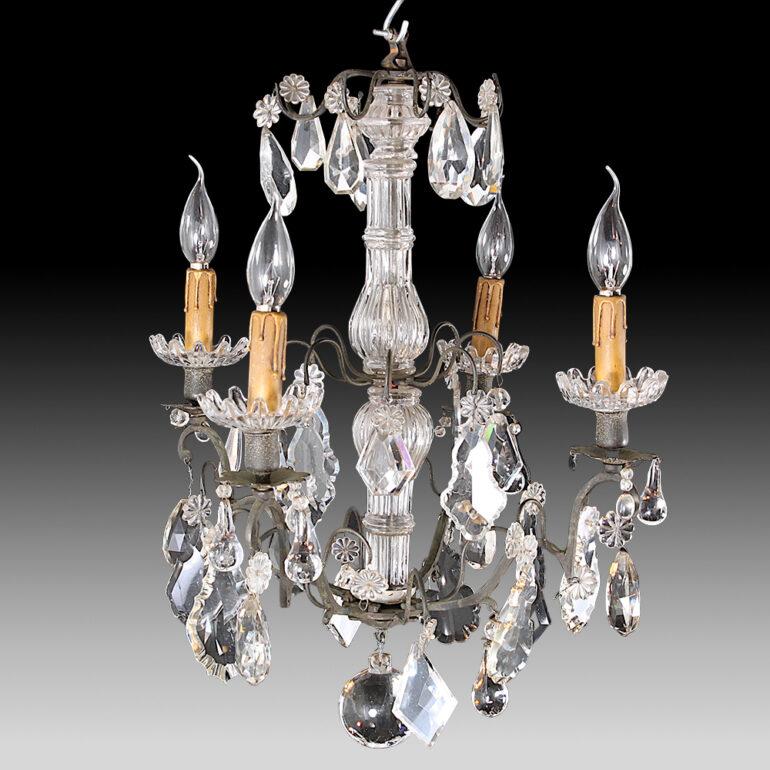 19th Century French Crystal Birdcage Chandelier 2