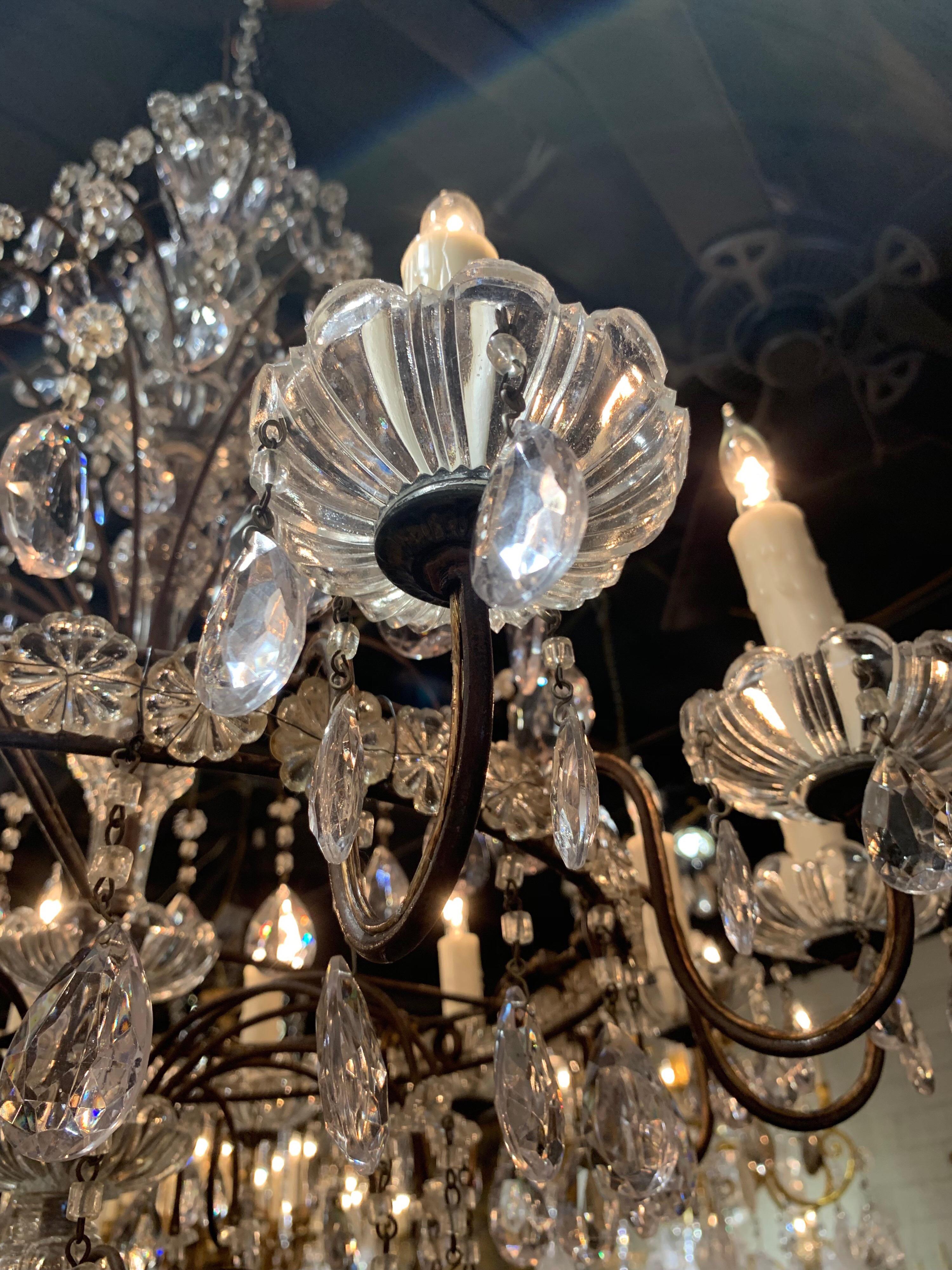 19th Century French Crystal Chandelier 1