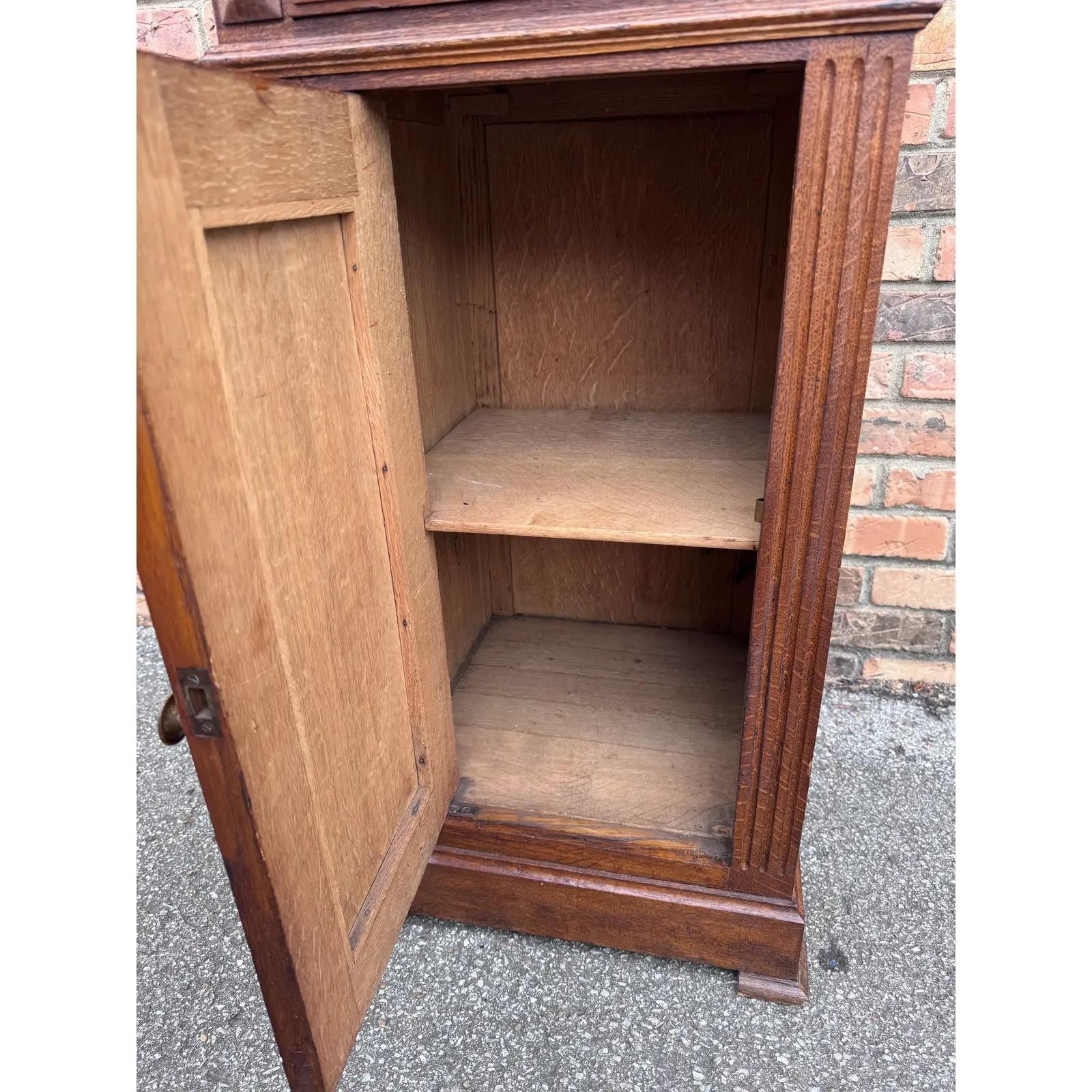 Early 20th Century 19th Century French Cupboard Side Table With Marble Top For Sale