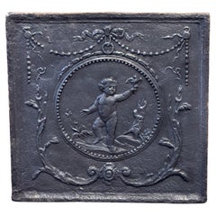 19th Century French 'Cupid' Fireback / Backsplash, Neoclassical Period.