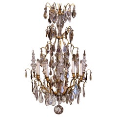 19th Century French Cut Crystal and Bronze Twelve-Light Chandelier