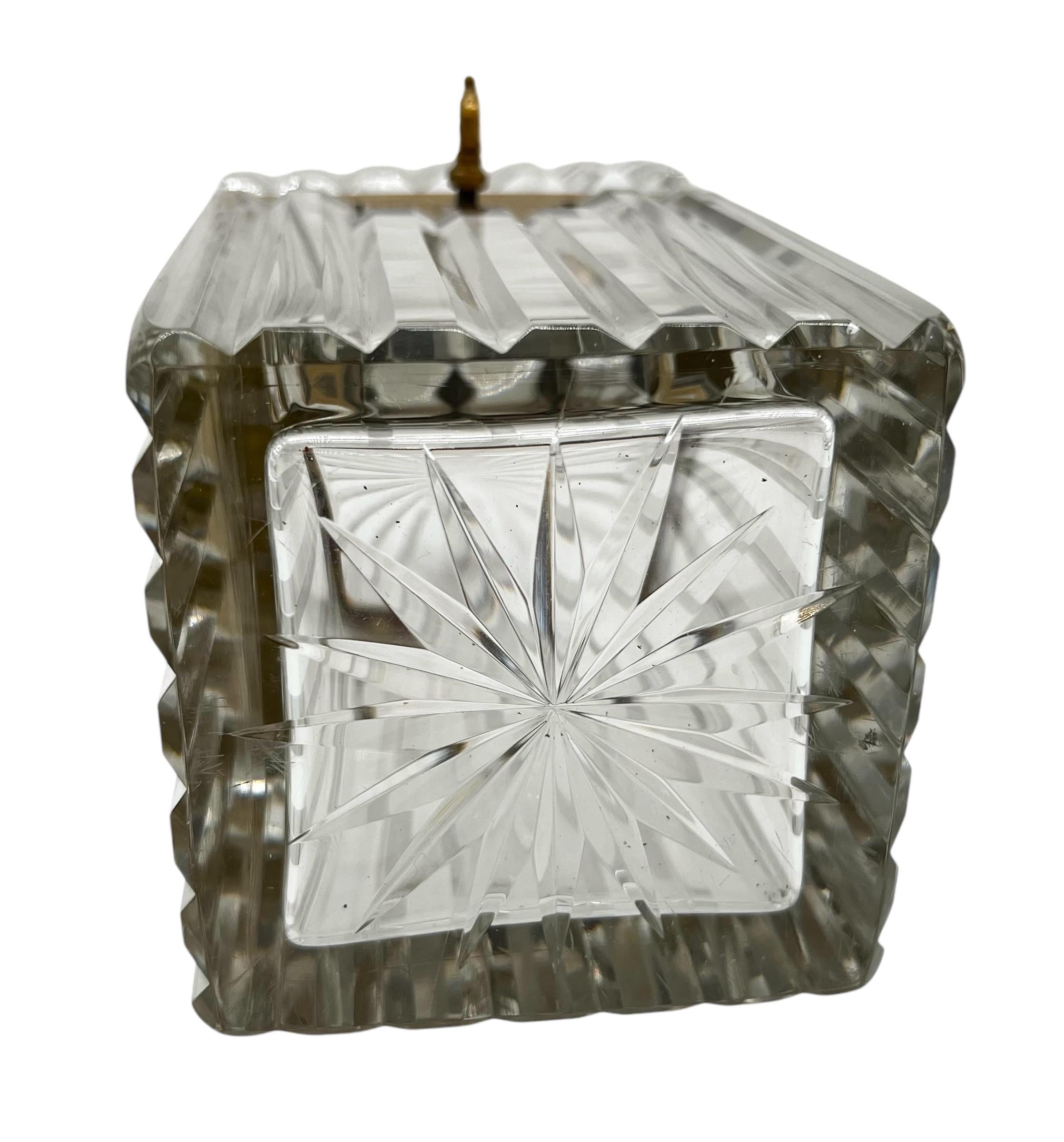 19th Century French Cut Crystal Casket Box with Ormolu Mounts For Sale 8