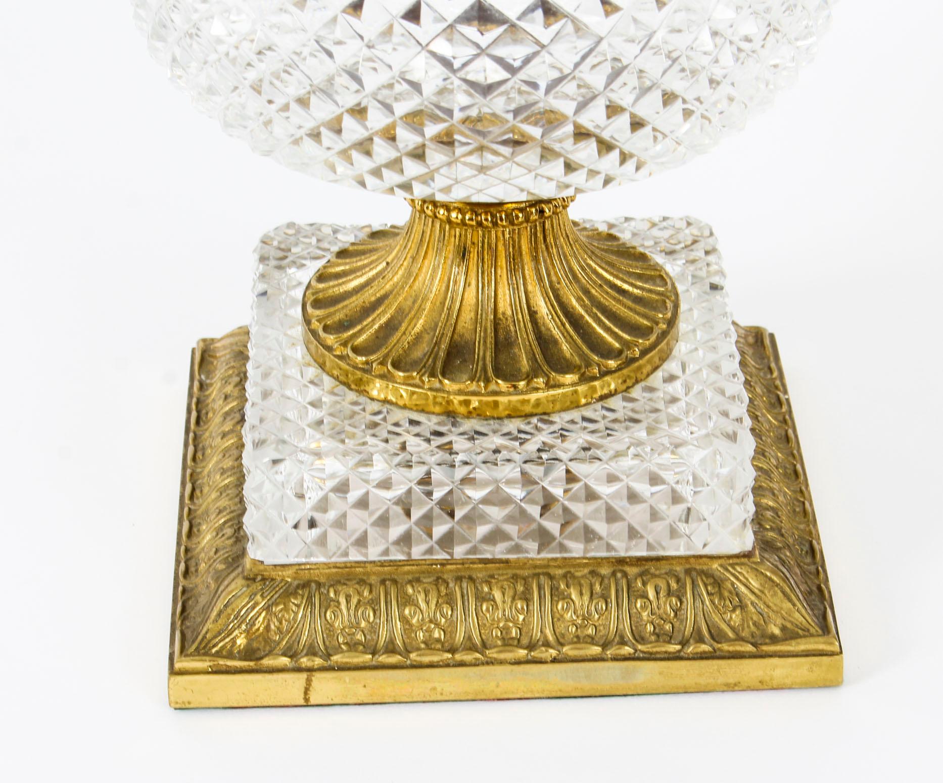 19th Century French Cut Crystal Glass and Ormolu Mounted Vase 3