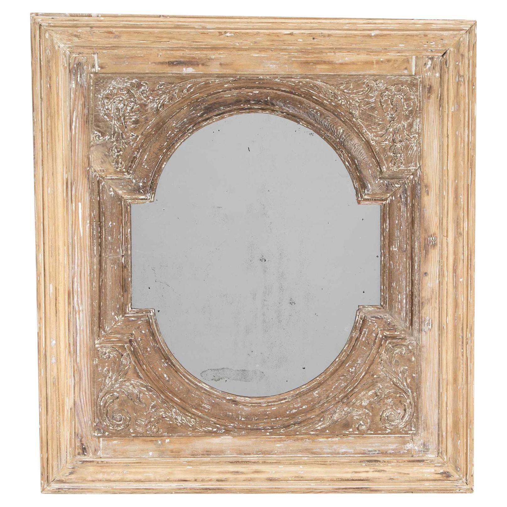 19th Century French Decorative Carved Wood Mirror